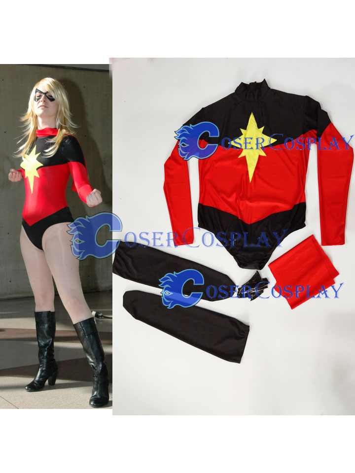 2018 Captain Marvel Cosplay Costume Sexy Catsuit Halloween